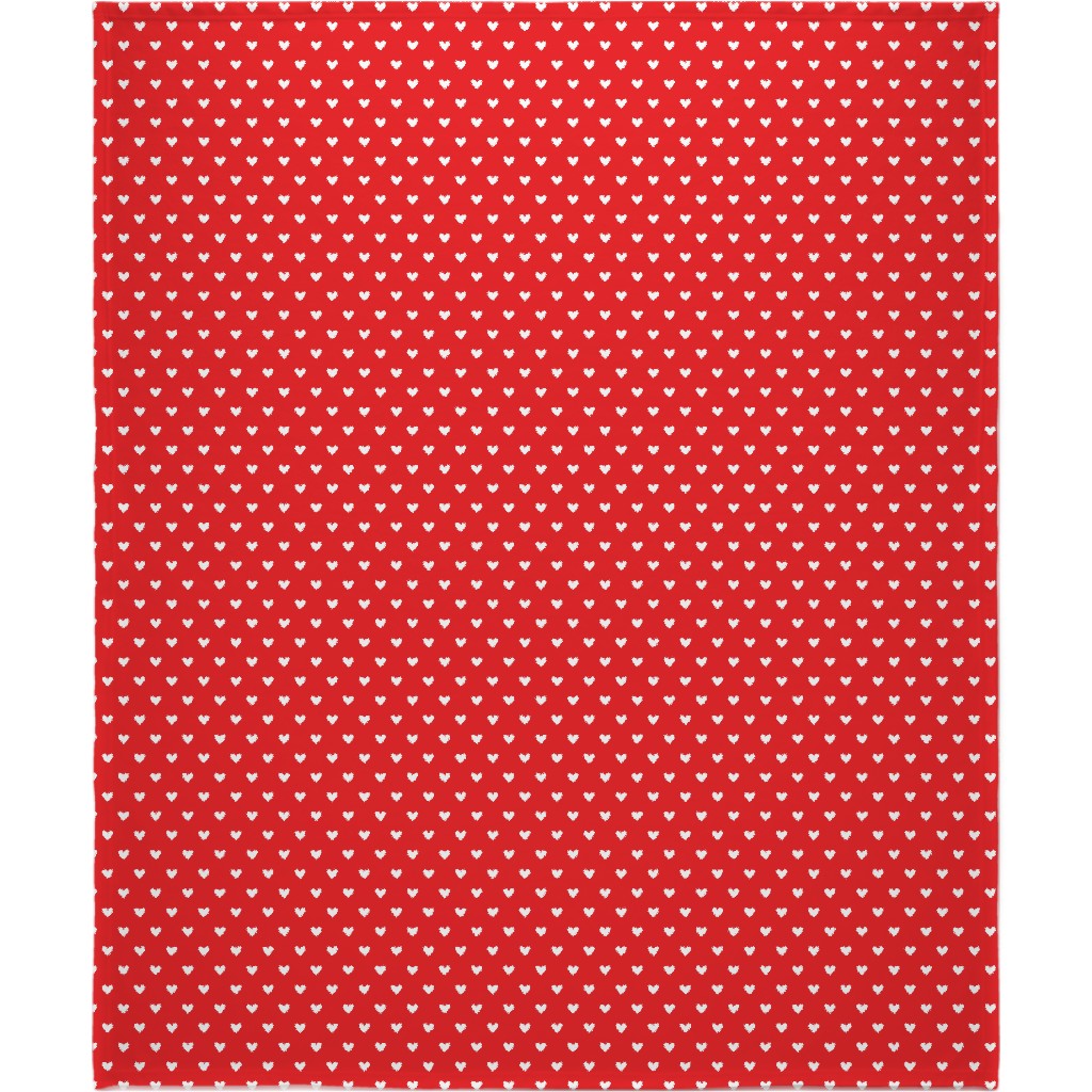 Love Hearts - Red Blanket, Plush Fleece, 50x60, Red