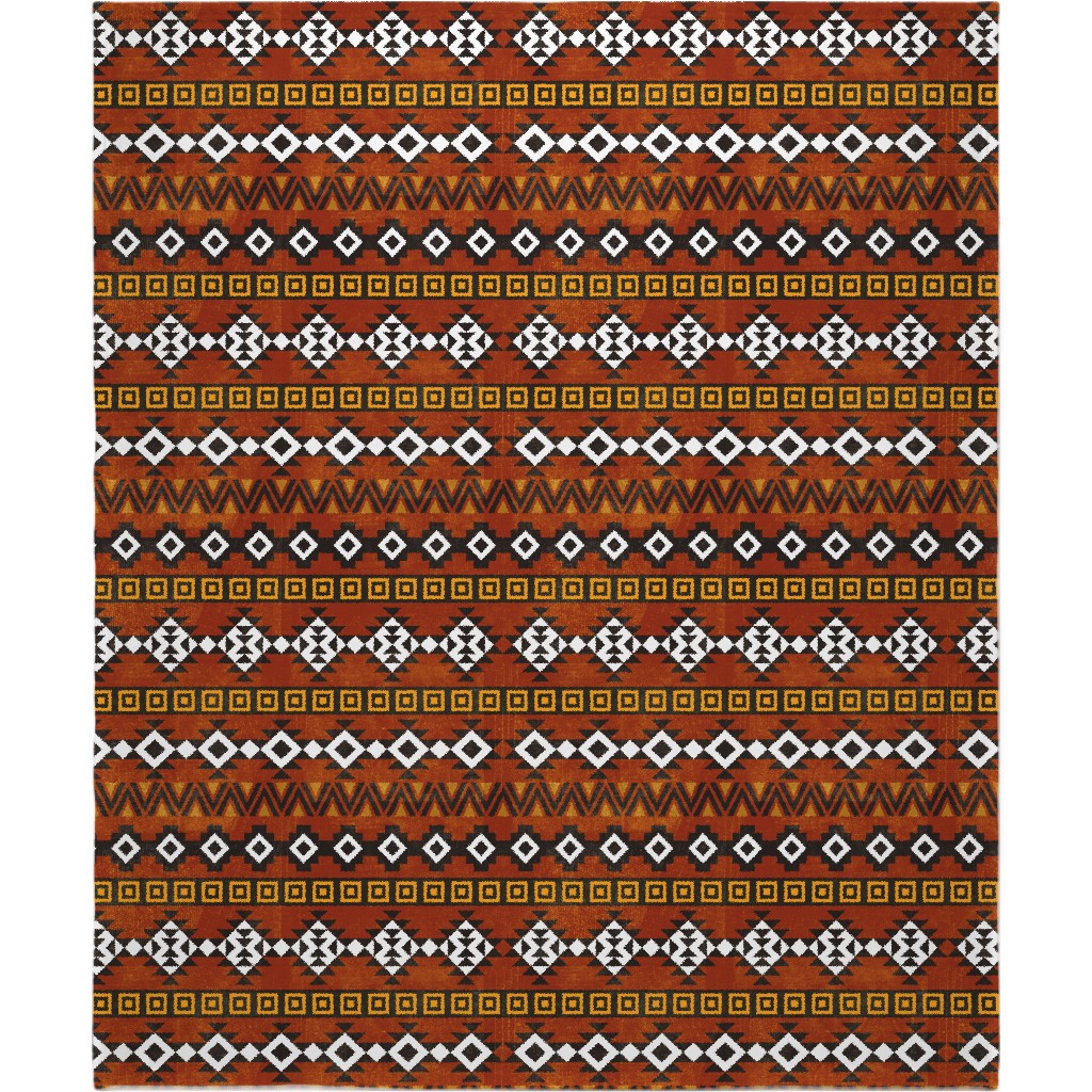 Modern Desert - Rust Blanket, Plush Fleece, 50x60, Orange