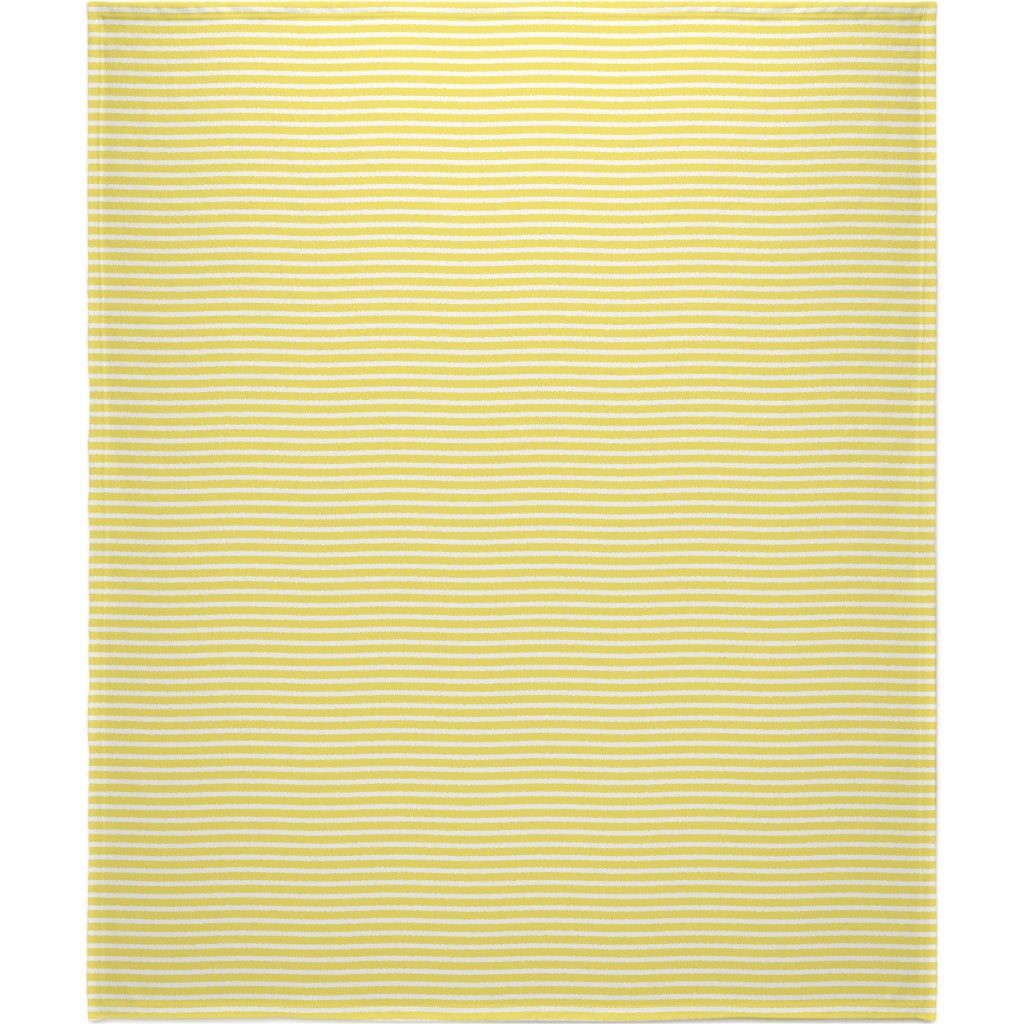 Wonky Stripe - Sunny Blanket, Plush Fleece, 50x60, Yellow