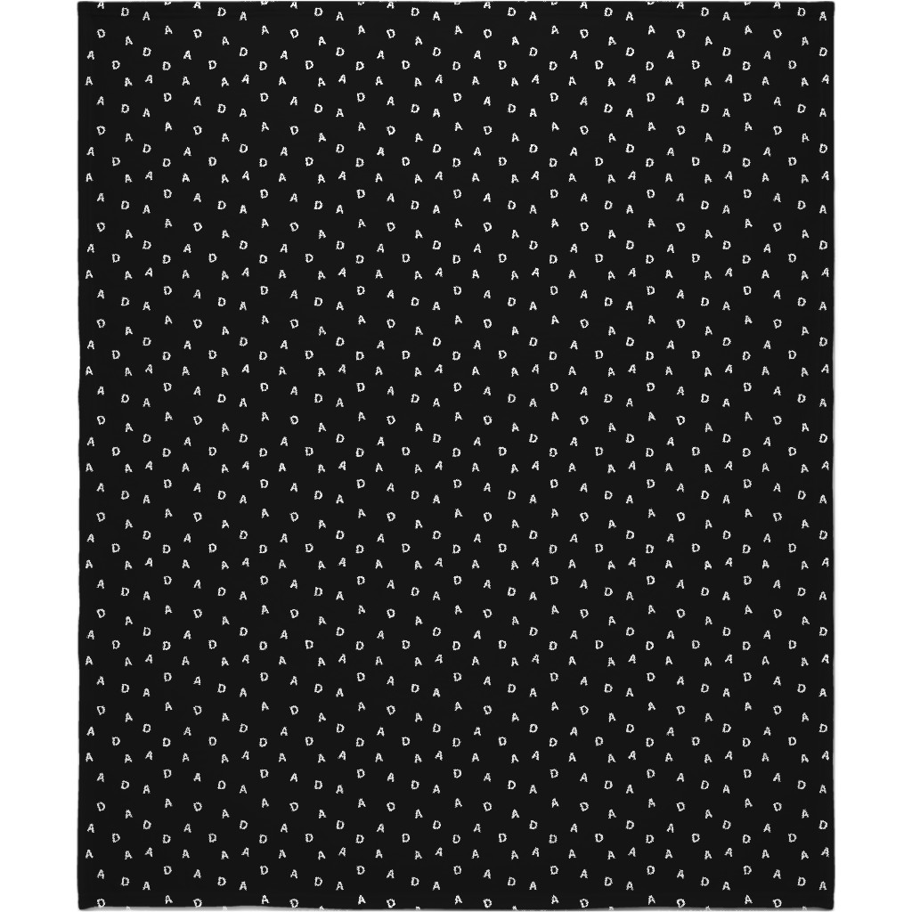 Sweet Dad Typography - Black and White Blanket, Plush Fleece, 50x60, Black, Black
