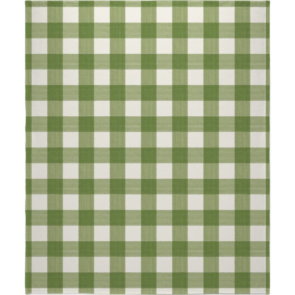 Buffalo Check Blanket, Plush Fleece, 50x60, Green, Classic Green