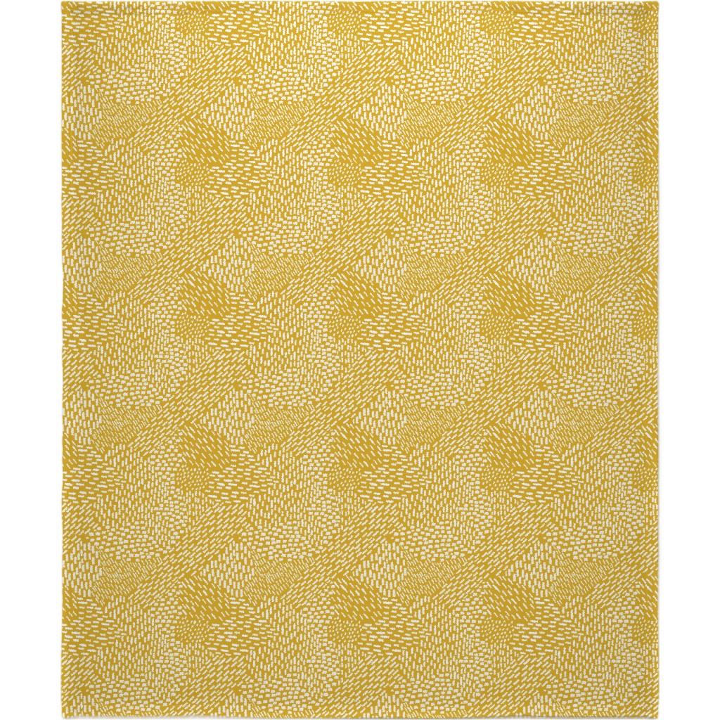 Abstract Brushstrokes Blanket, Plush Fleece, 50x60, Yellow