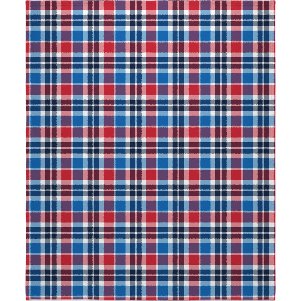 Independence Day Plaid - Multi Blanket, Plush Fleece, 50x60, Multicolor