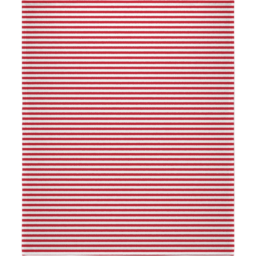 Stripes - Red and White Blanket, Plush Fleece, 50x60, Red