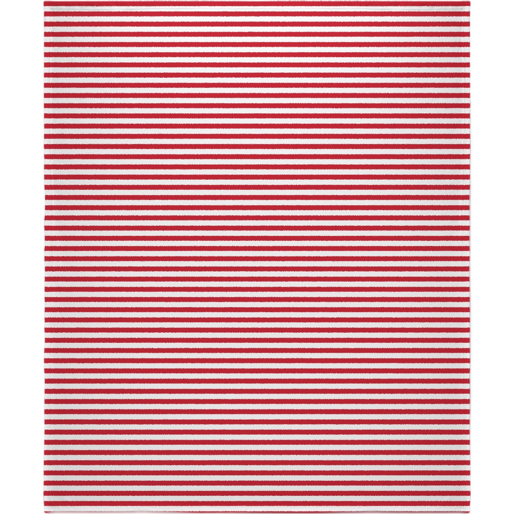 Stripes - Red and White Blanket, Plush Fleece, 50x60, Red, Red