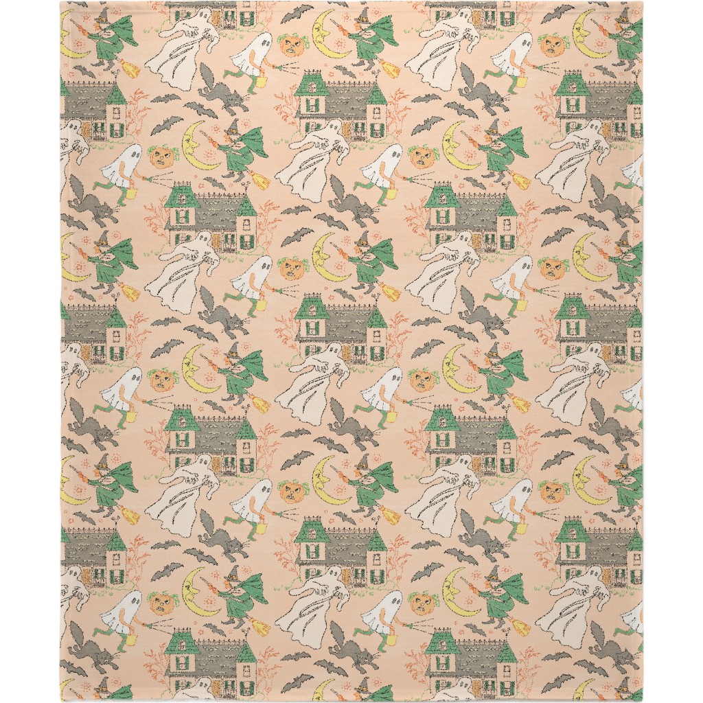 Halloween - Pink Blanket, Plush Fleece, 50x60, Multicolor