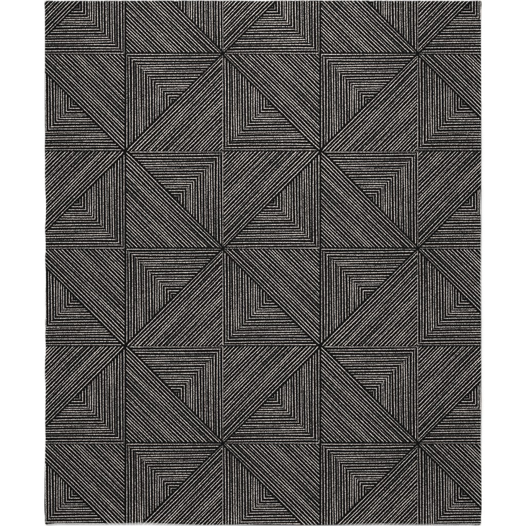 Angles and Lines Blanket, Plush Fleece, 50x60, Gray