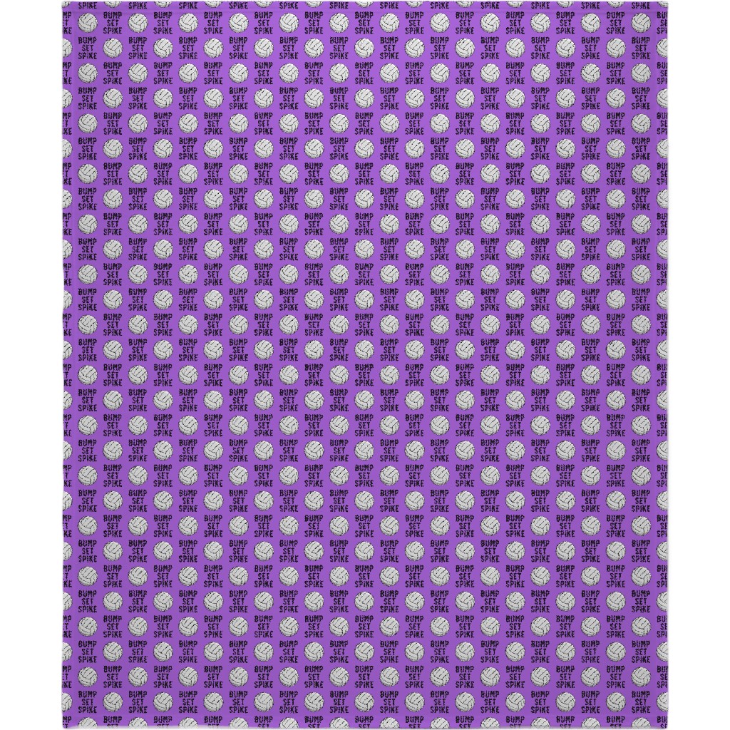 Bump Set Spike Volleyball Blanket, Plush Fleece, 50x60, Purple, Lupin