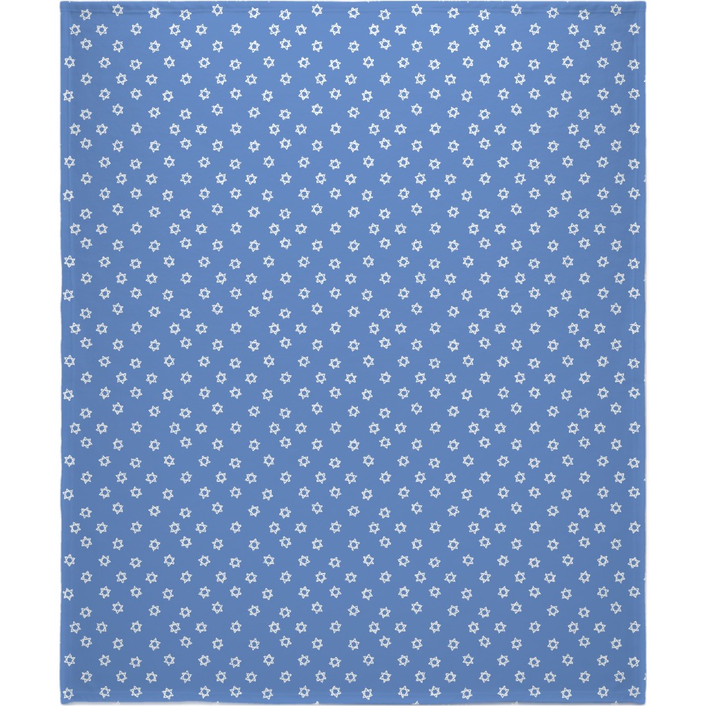 Star of David - White & Blue Blanket, Plush Fleece, 50x60, Blue, True Blue