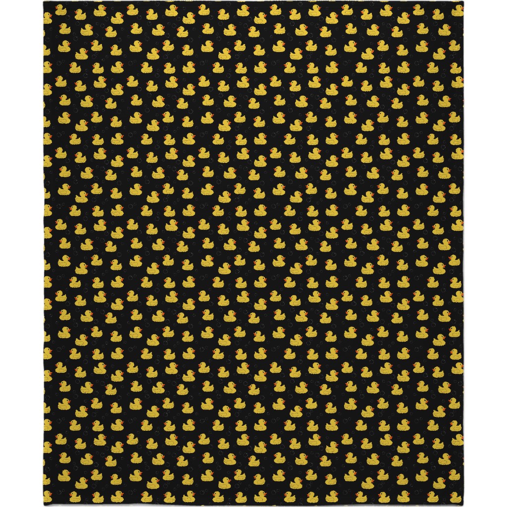 Rubber Duckie - Dark Blanket, Plush Fleece, 50x60, Black, Black