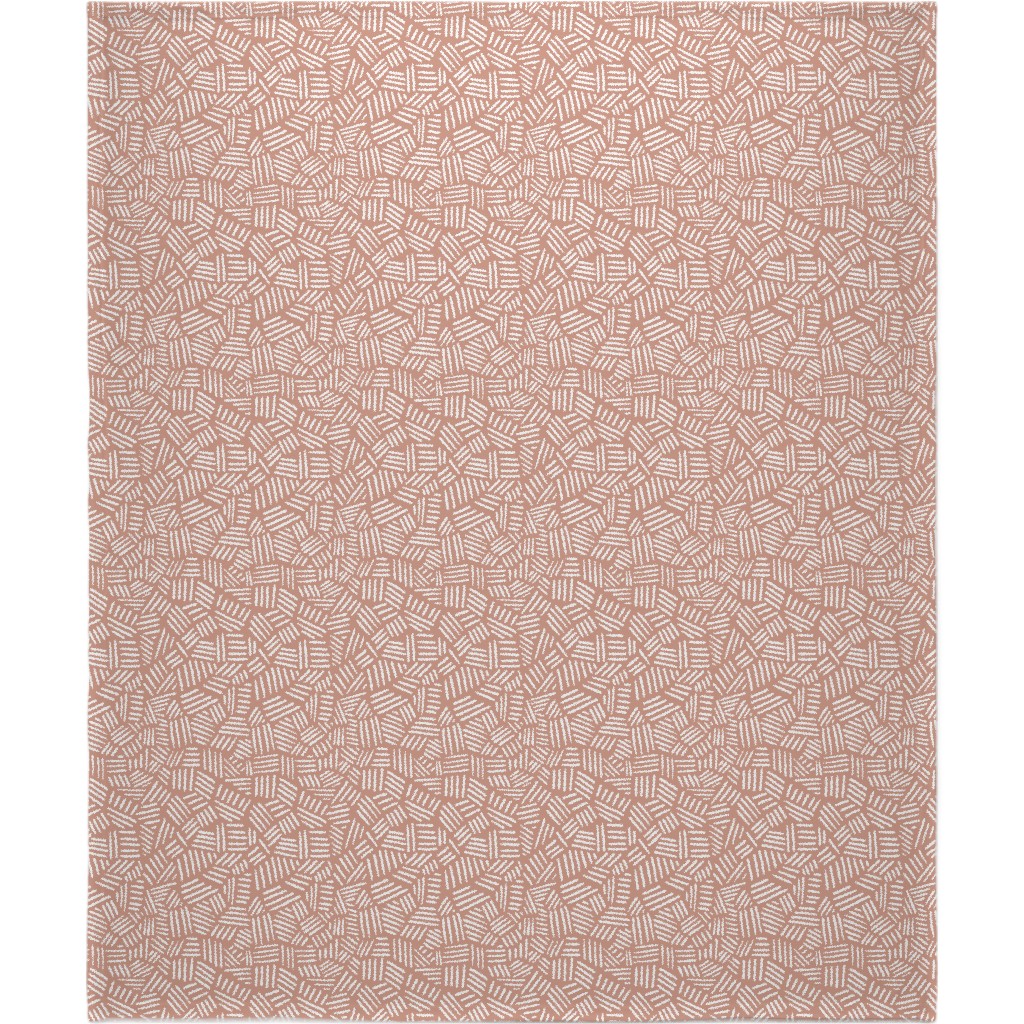 Dashes - Pink Blanket, Plush Fleece, 50x60, Pink