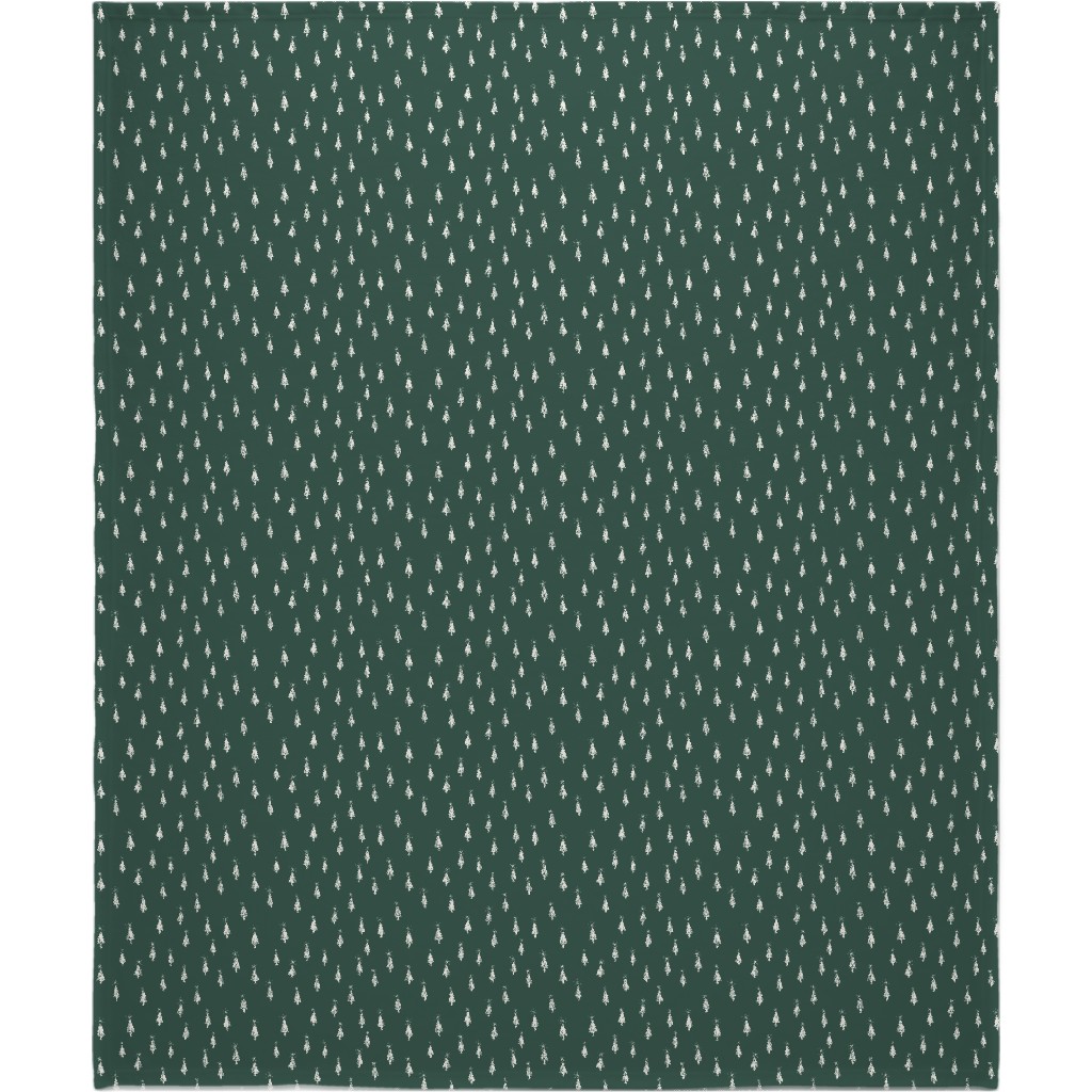 Christmas Trees on Pine Needle Blanket, Sherpa, 50x60, Green, Pine