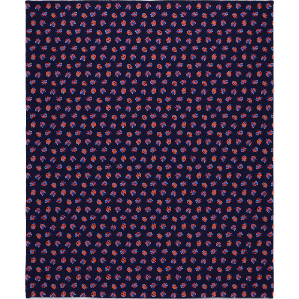 Classic Ladybugs Blanket, Sherpa, 50x60, Blue, Stormy Blue