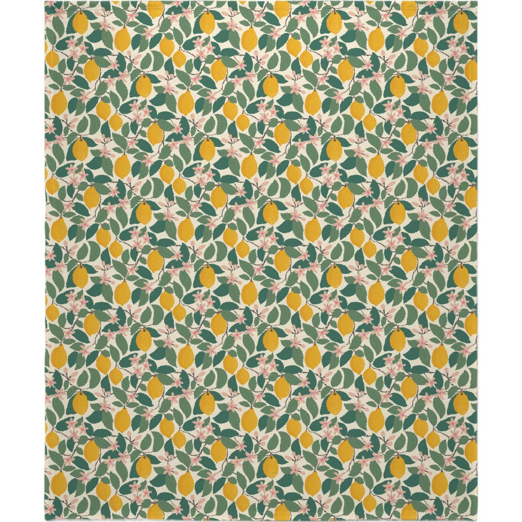 Lemon Tree - Yellow Blanket, Sherpa, 50x60, Yellow
