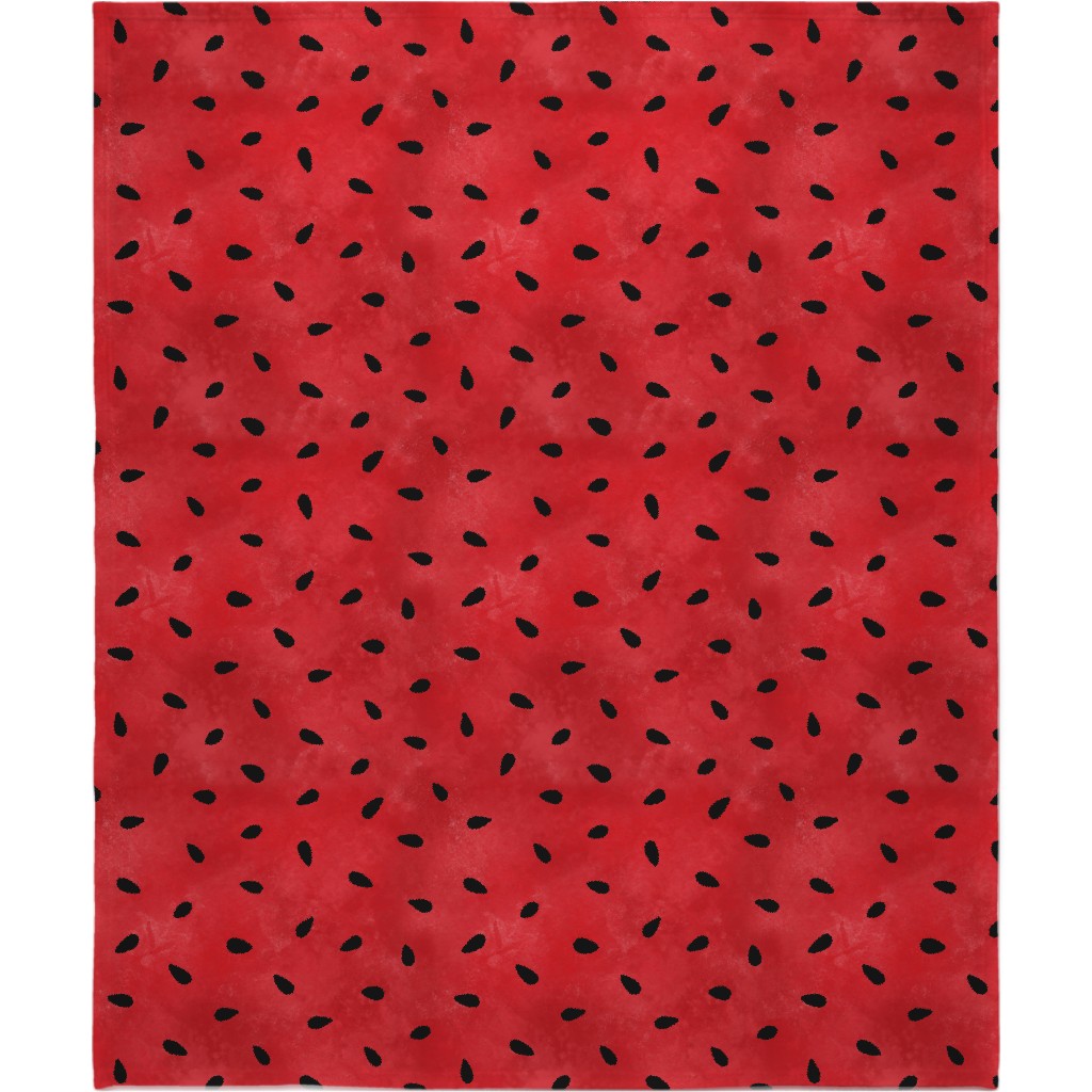 Watermelon Seeds - Red Blanket, Sherpa, 50x60, Red