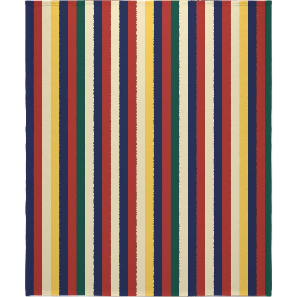 Camping Stripe Vertical - Multi Blanket, Sherpa, 50x60, Multicolor