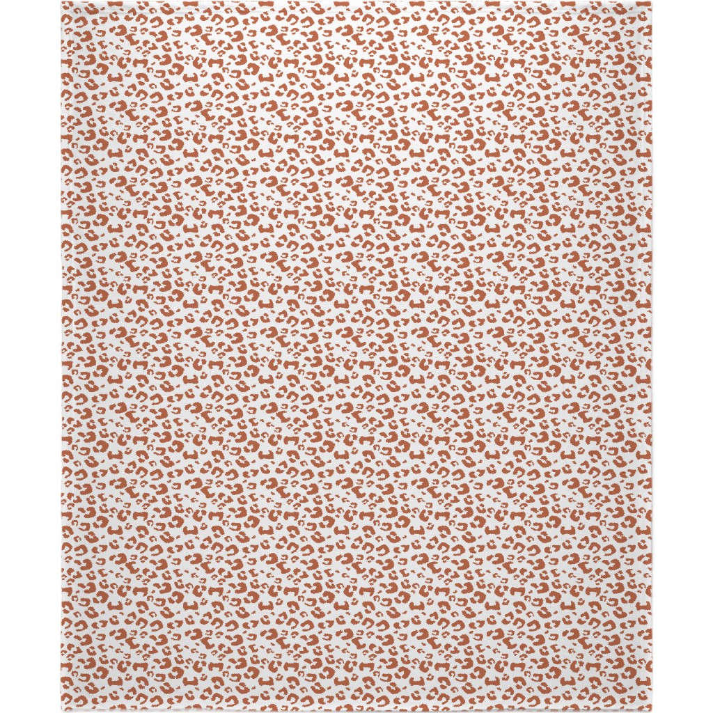 Leopard Print - Terracotta Blanket, Sherpa, 50x60, Brown