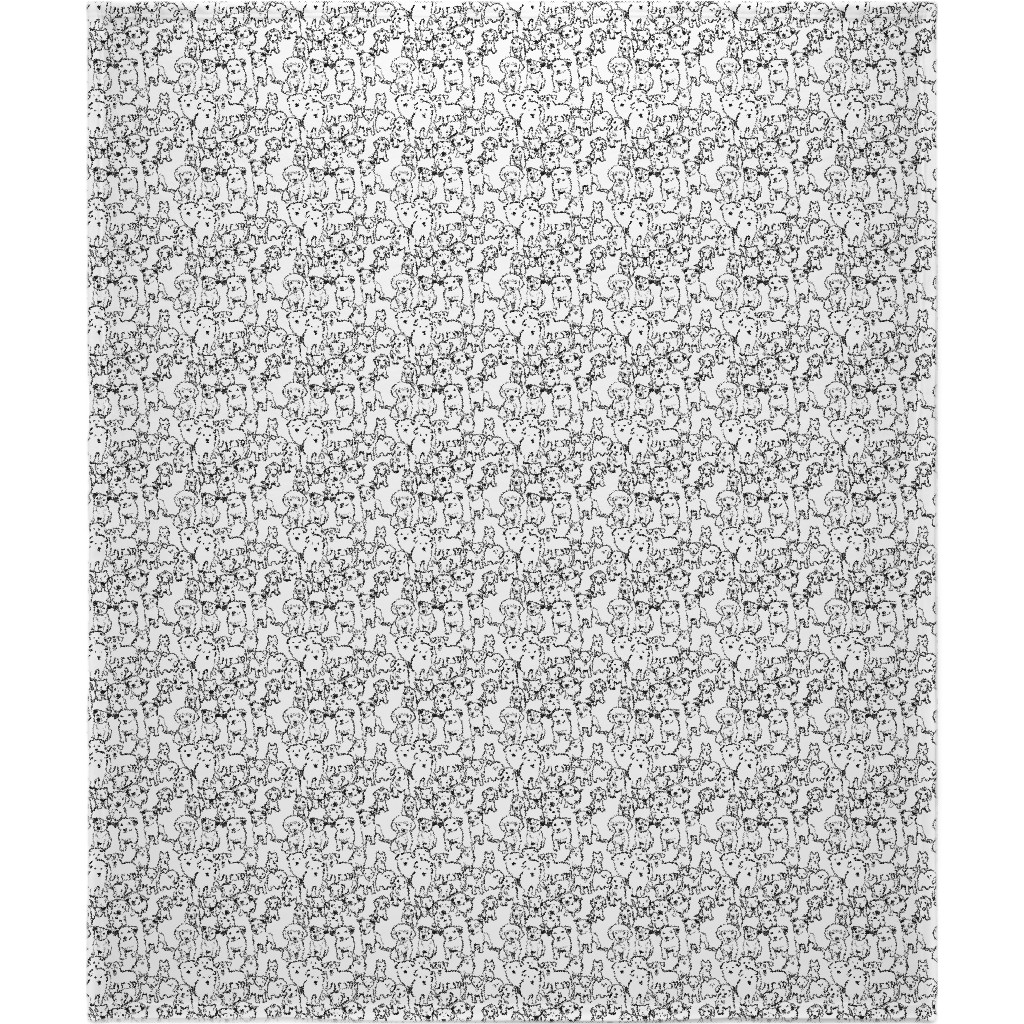 Puppies Blanket, Sherpa, 50x60, White, White