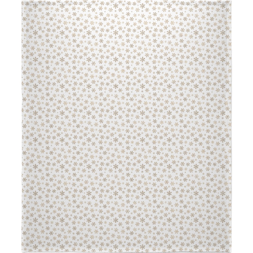 Holiday Snowflakes - Gold Blanket, Sherpa, 50x60, Yellow