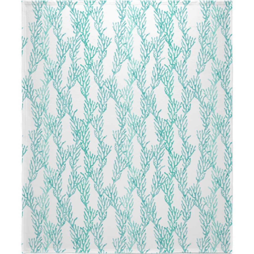 Coral Mermaid Blanket, Sherpa, 50x60, Blue, Catalina