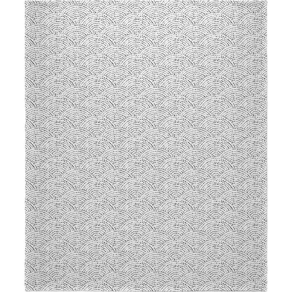 Ink Dot Scales Blanket, Sherpa, 50x60, White