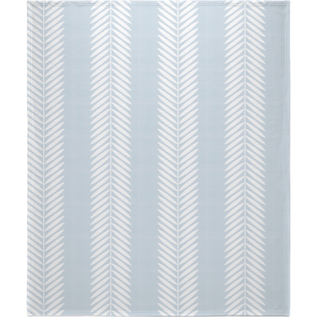 Laurel Leaf Stripe - Light Blue Blanket, Sherpa, 50x60, Blue