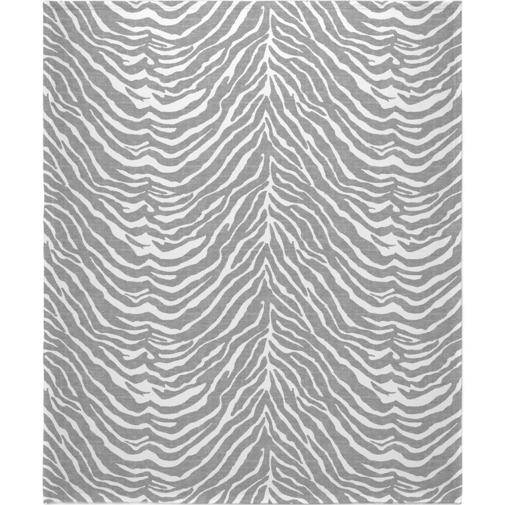 Zebra Texture - Gray Blanket, Sherpa, 50x60, Gray