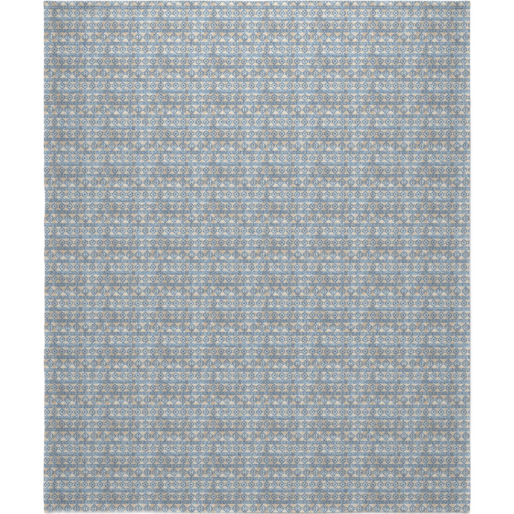 Modern Desert - Geometric Blanket, Sherpa, 50x60, Blue