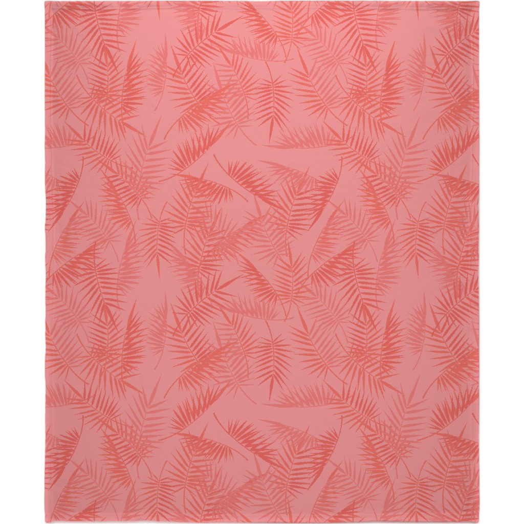 Tropical - Coral Blanket, Sherpa, 50x60, Pink