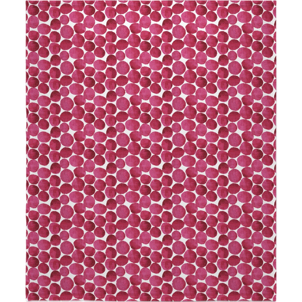 Watercolor Textured Dots - Red Blanket, Sherpa, 50x60, Red