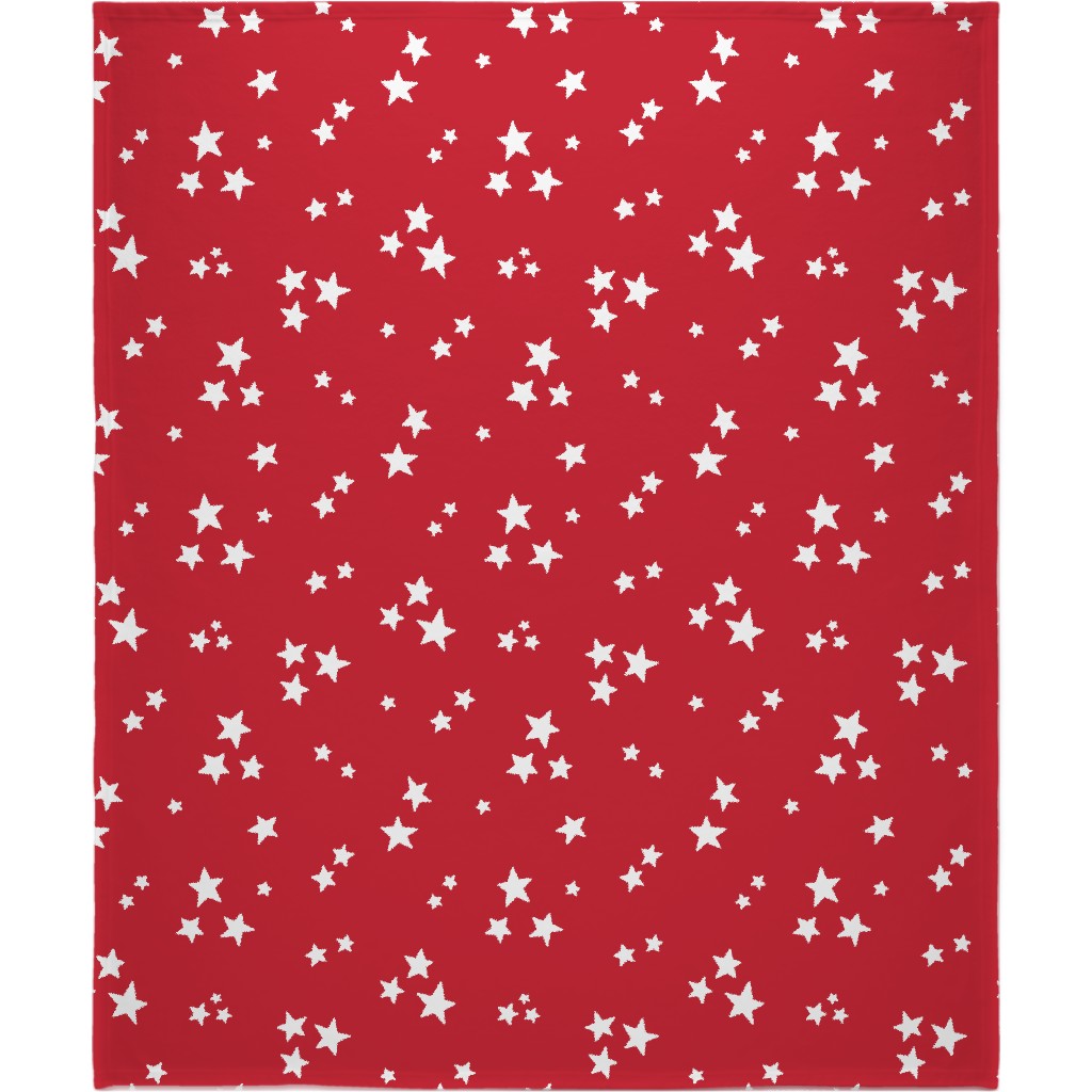 Stars Blanket, Sherpa, 50x60, Red
