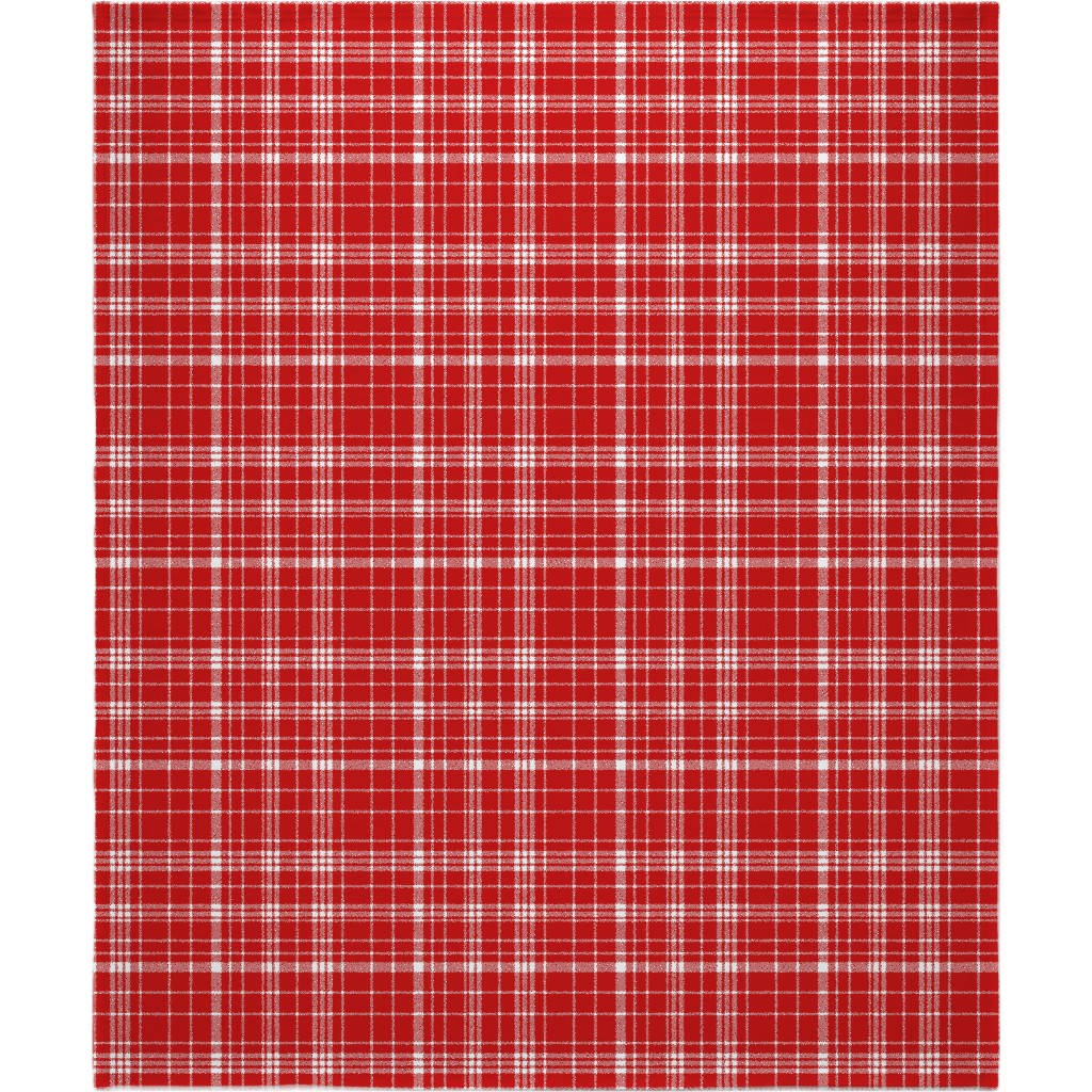 Tartan Check Blanket, Sherpa, 50x60, Red