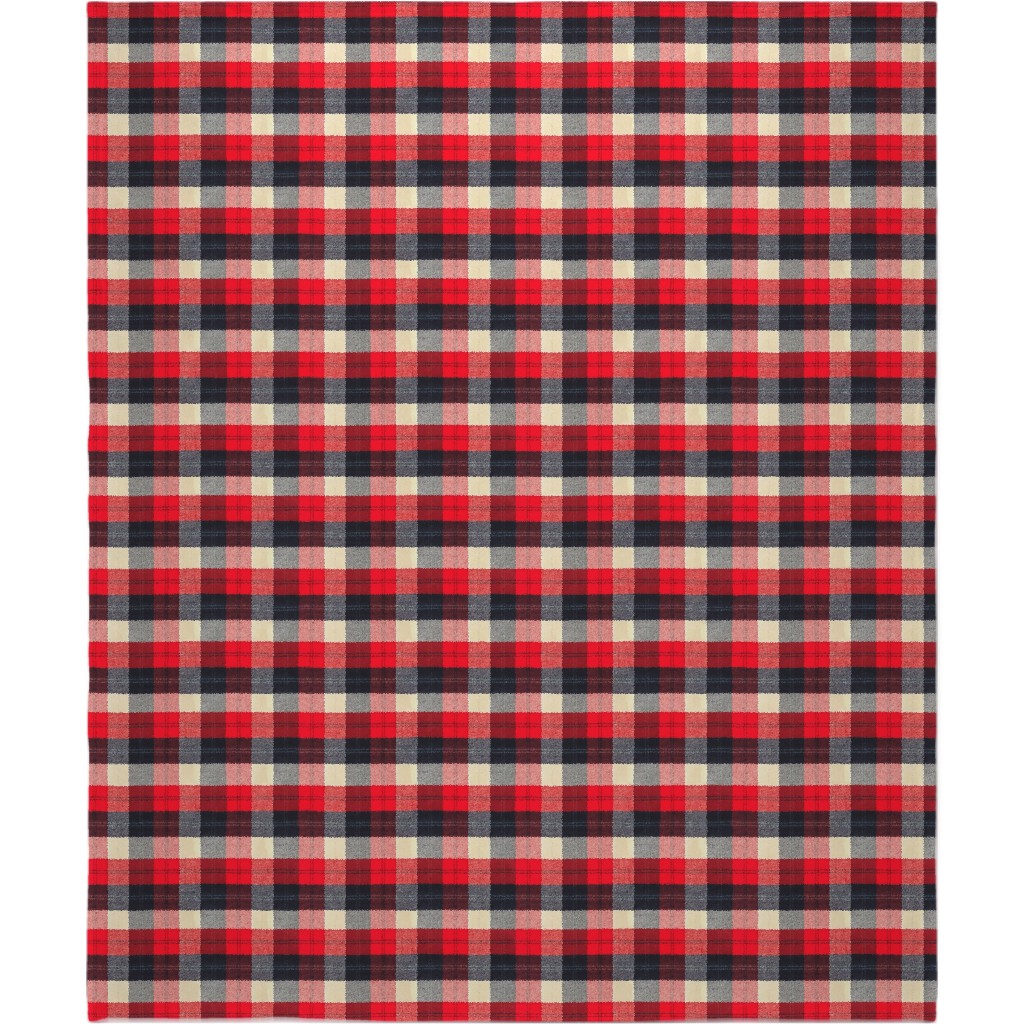 Lumberjack Flannel Buffalo Plaid - Red Blanket, Sherpa, 50x60, Red