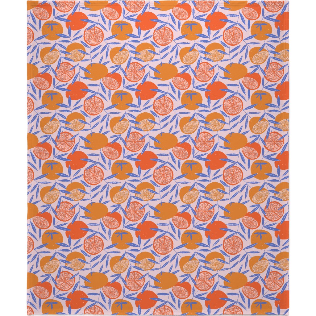 Pop Art Grapefruits - Multi Blanket, Sherpa, 50x60, Orange, Orange