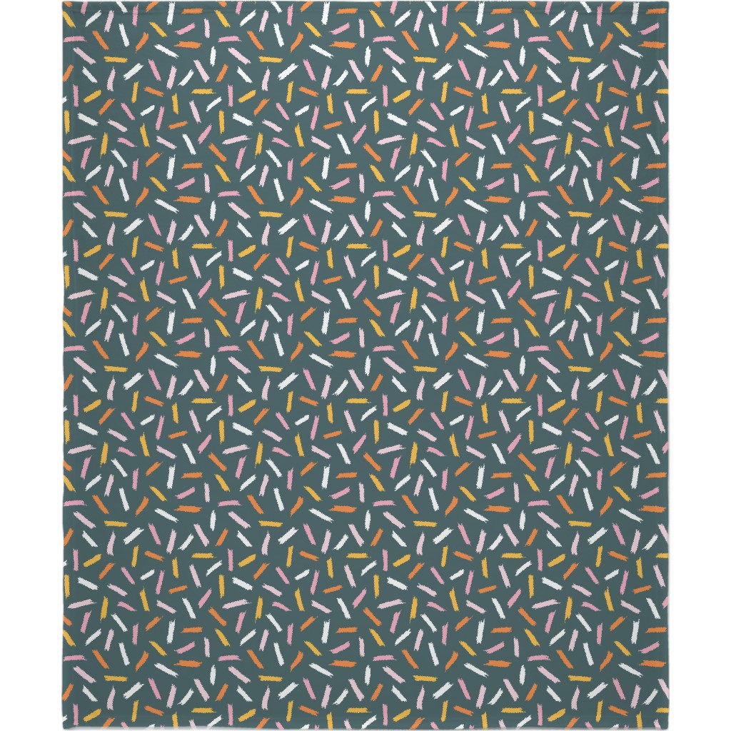 Fun With Paint - Dark Blue Blanket, Sherpa, 50x60, Multicolor