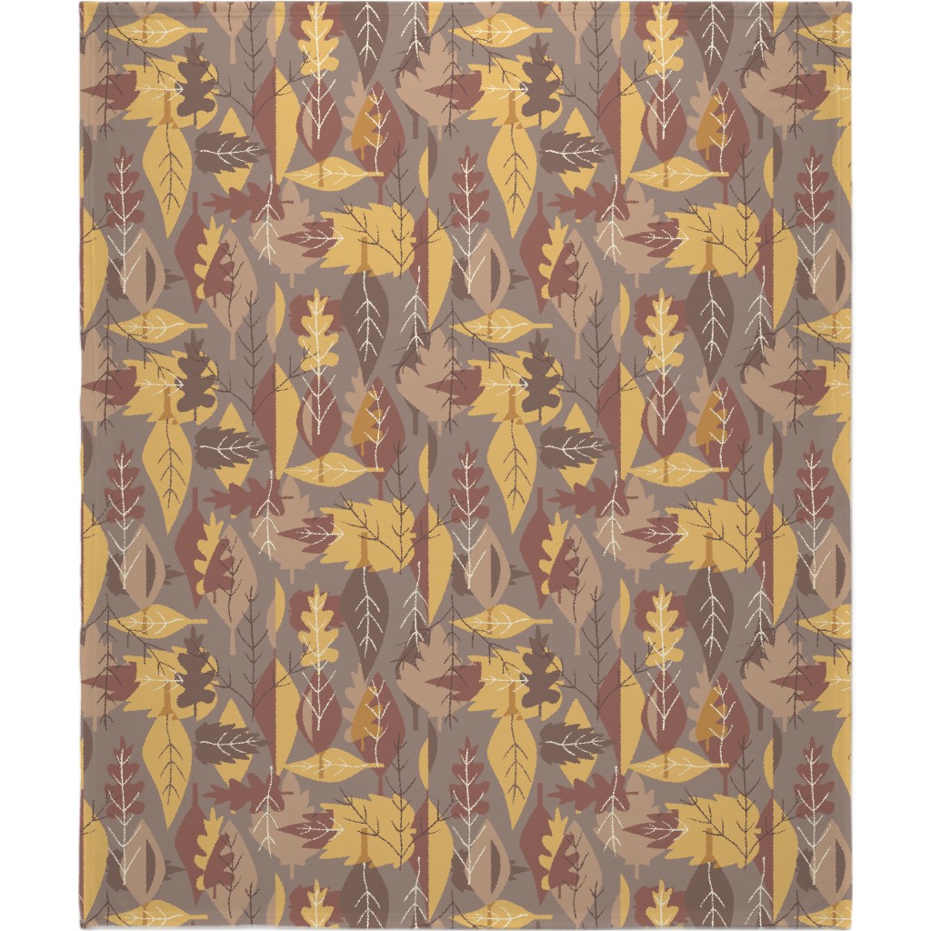 Leaf Pile Blanket, Sherpa, 50x60, Brown
