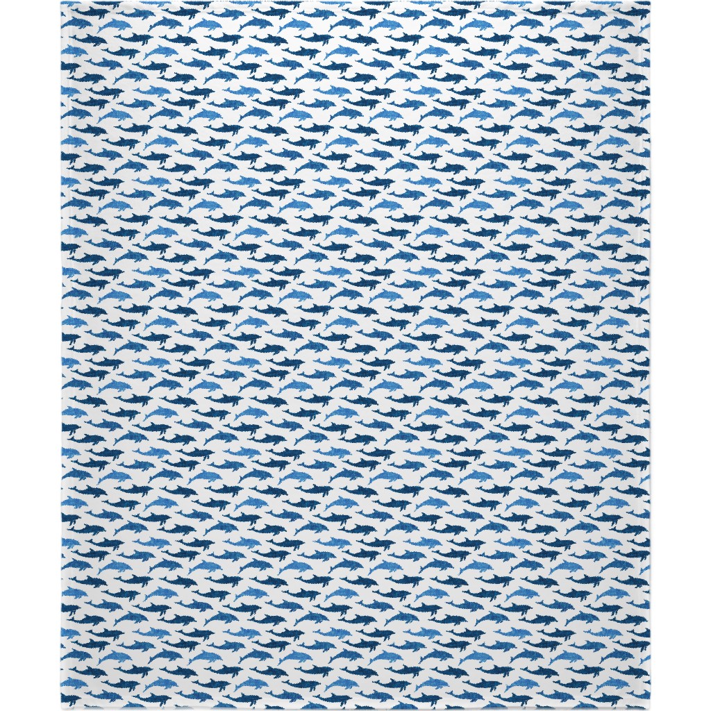 Dolphins Blanket, Sherpa, 50x60, Blue, Pool