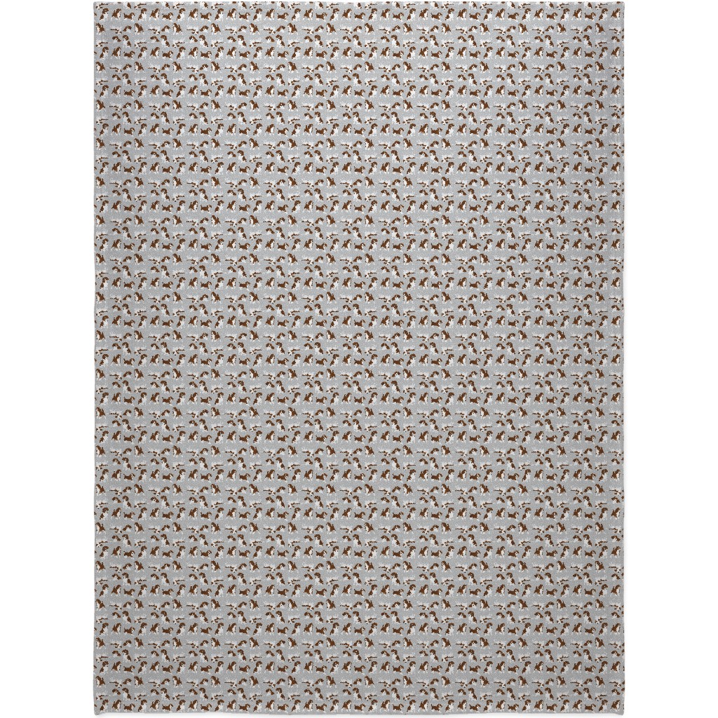 Beagle Dog Blanket, Fleece, 60x80, Gray, Fog