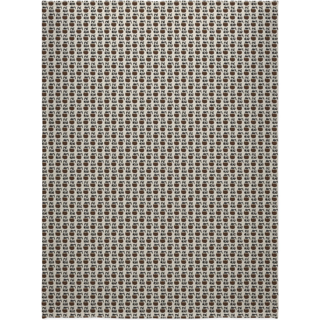 Coffee Pots - Beige Blanket, Fleece, 60x80, Brown, Brown