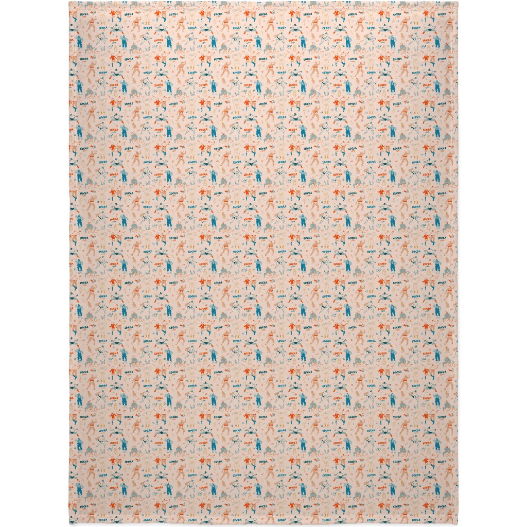 Mexican Lucha Libre - Beige Blanket, Fleece, 60x80, Beige, Pearl