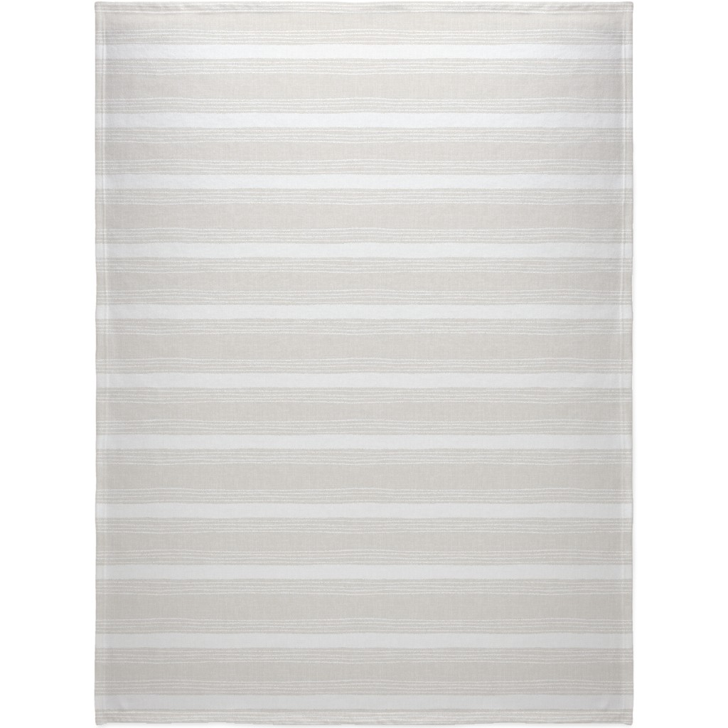 Rustic Stripe - Taupe Blanket, Fleece, 60x80, Beige, Pearl