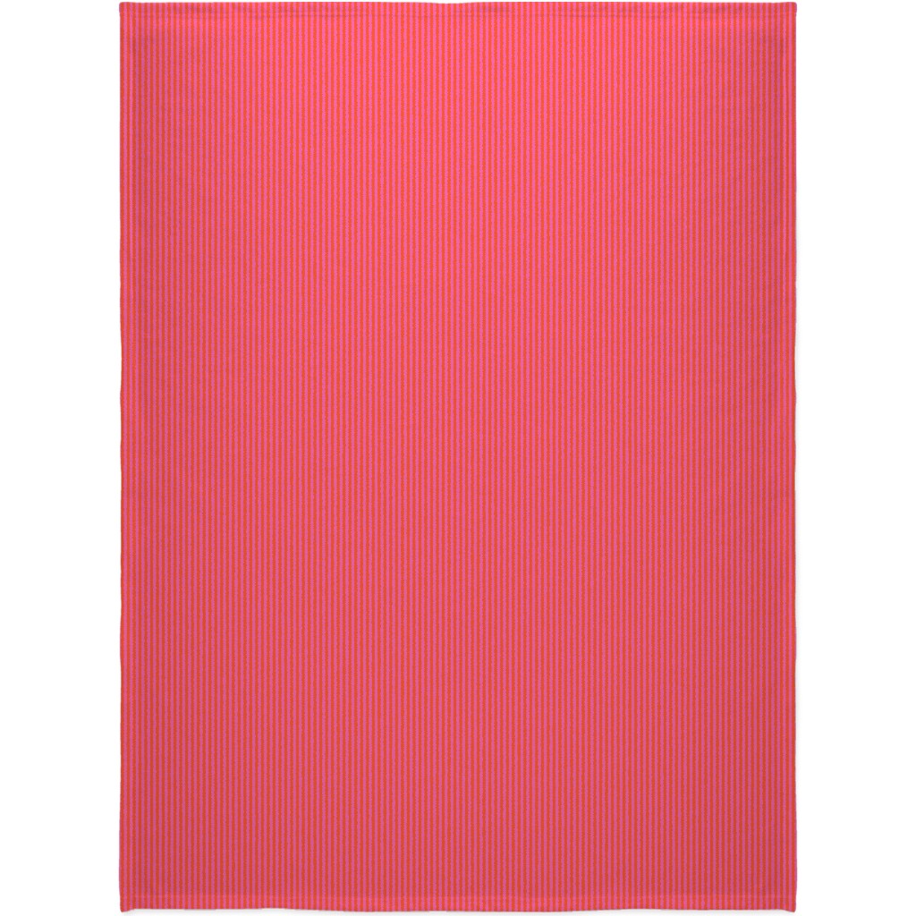 Piccadilly Pinstripes in Mod - Orange and Pink Blanket, Fleece, 60x80, Pink, Bright Pink