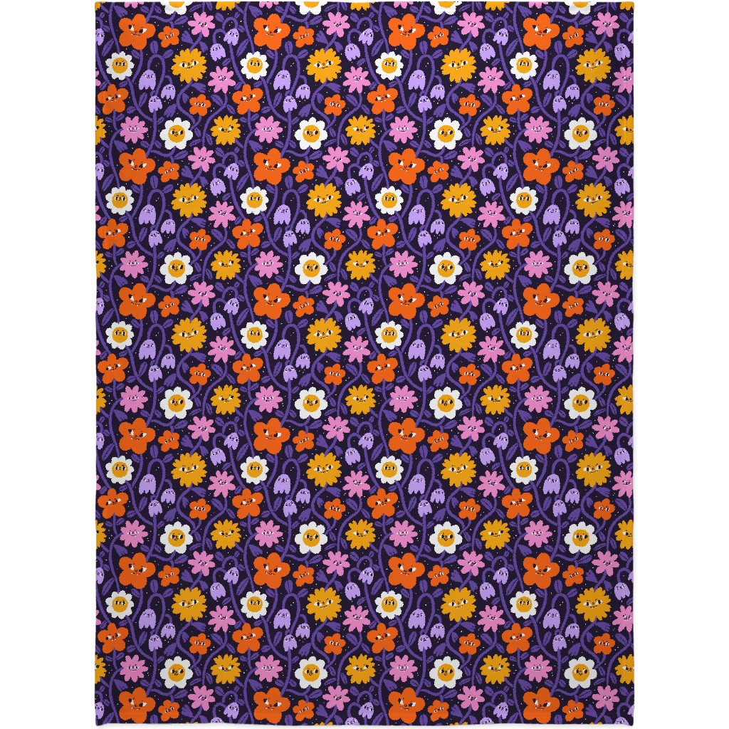 Extremely Wicked and Shockingly Evil Halloween Garden - Purple Blanket, Fleece, 60x80, Purple, Purple