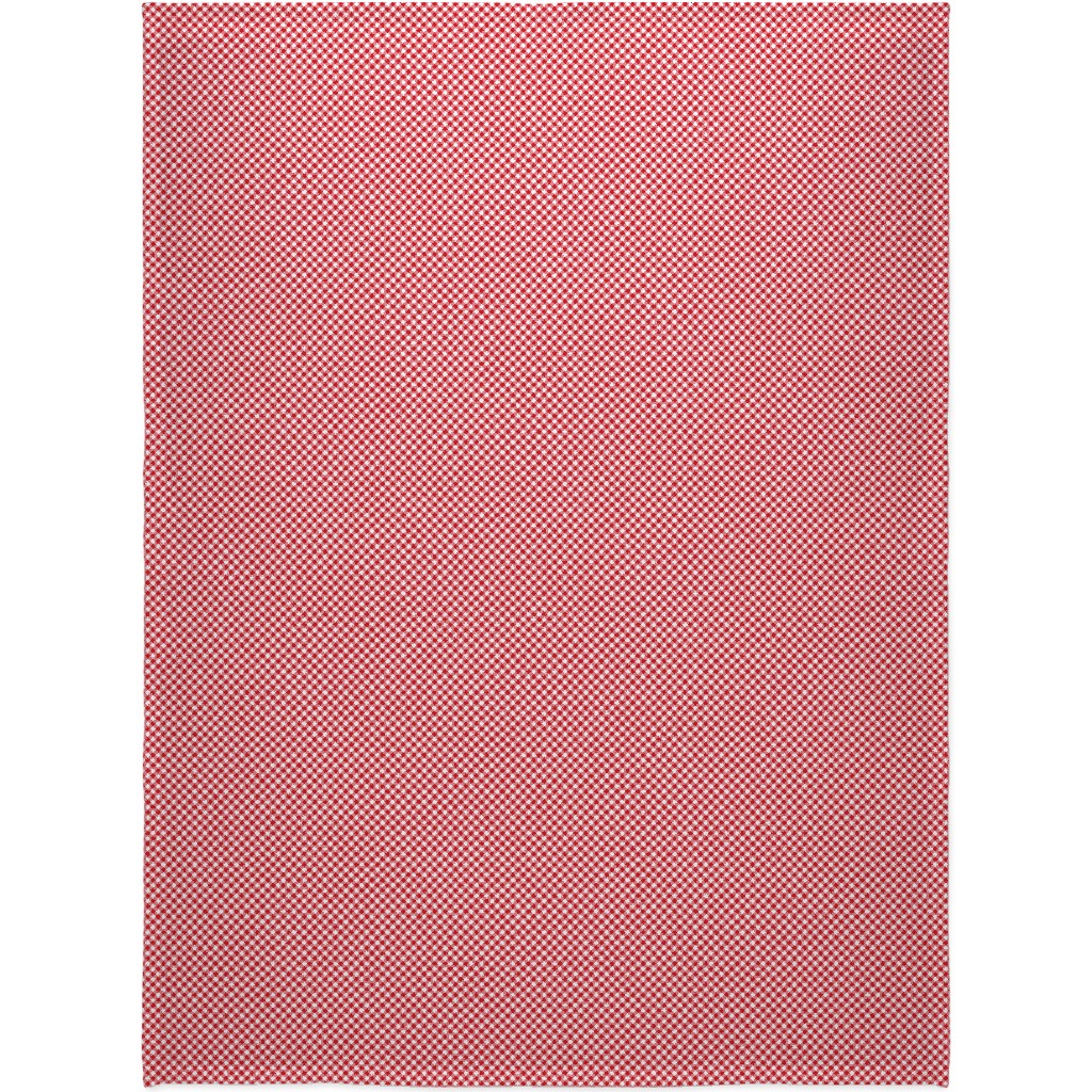Diagonal Gingham - Red and White Blanket, Fleece, 60x80, Red, Red