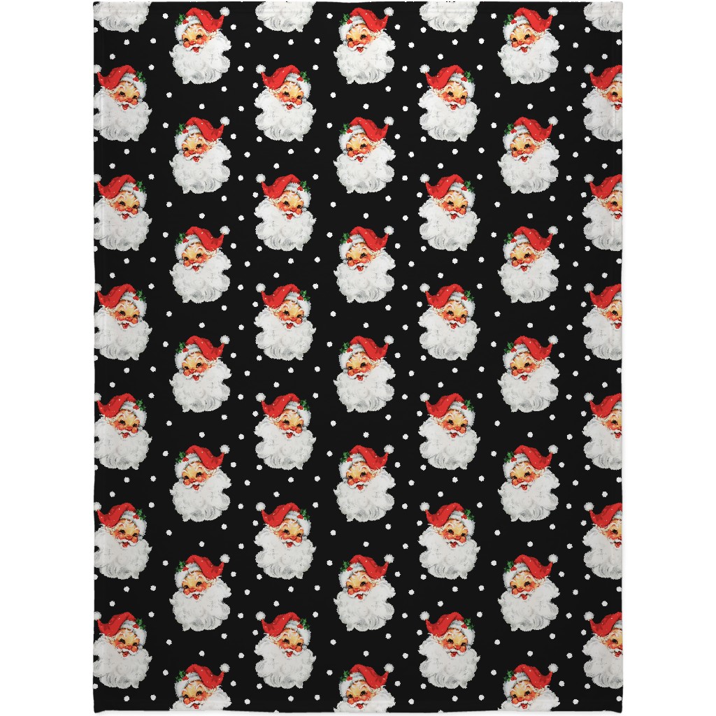 Jolly Retro Santa Blanket, Fleece, 60x80, Multicolor, Silver Lining