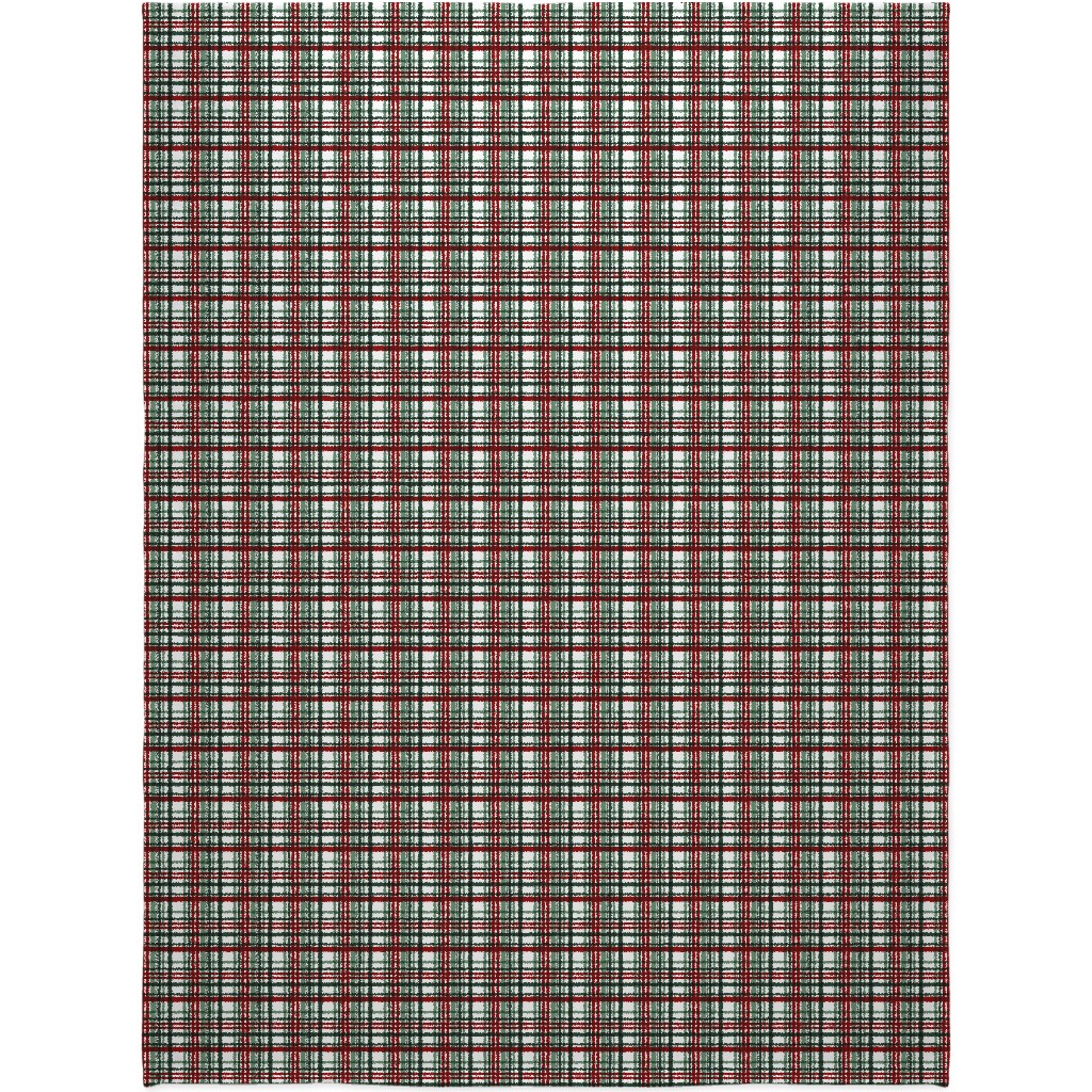 Intricate Plaid Blanket, Fleece, 60x80, Green