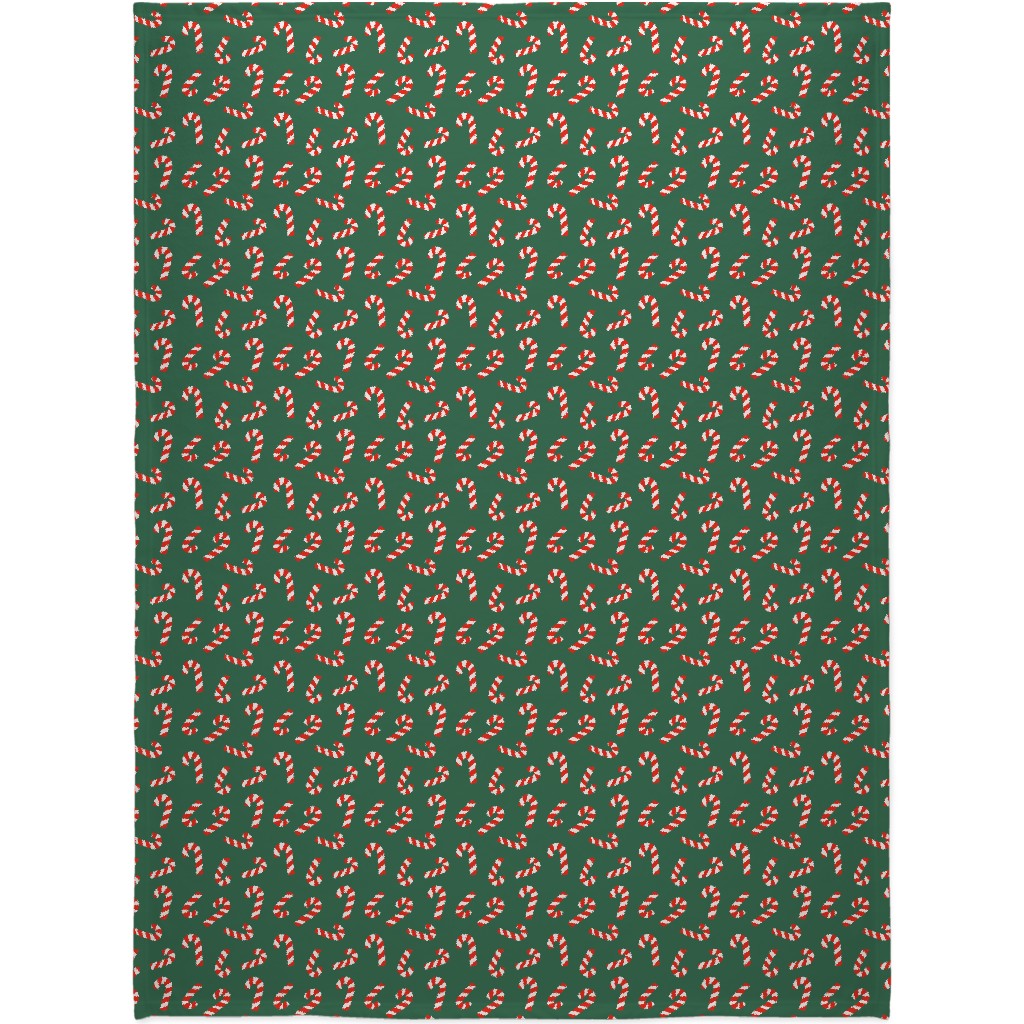 Candy Cane Pattern Blanket, Fleece, 60x80, Green