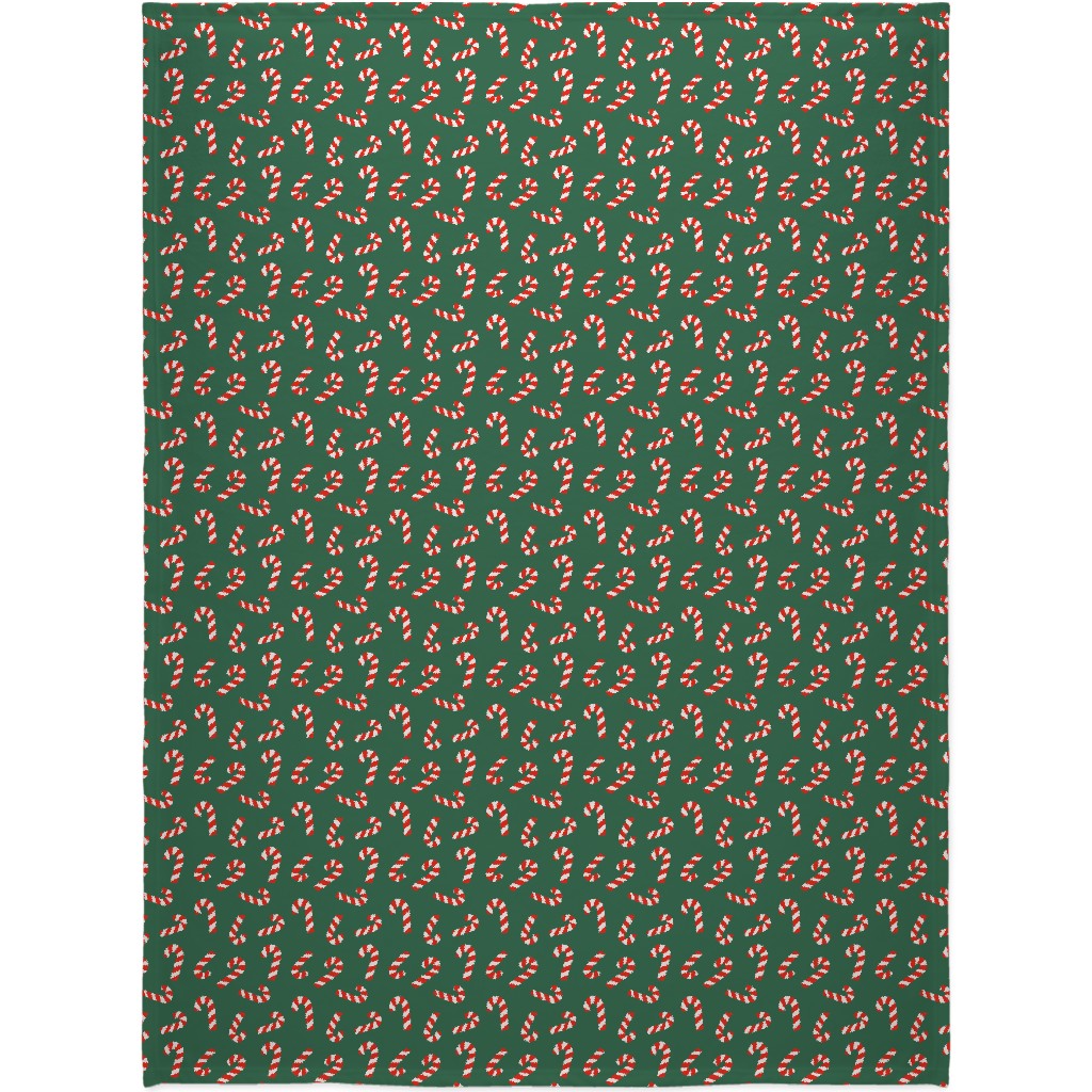 Candy Cane Pattern Blanket, Fleece, 60x80, Green