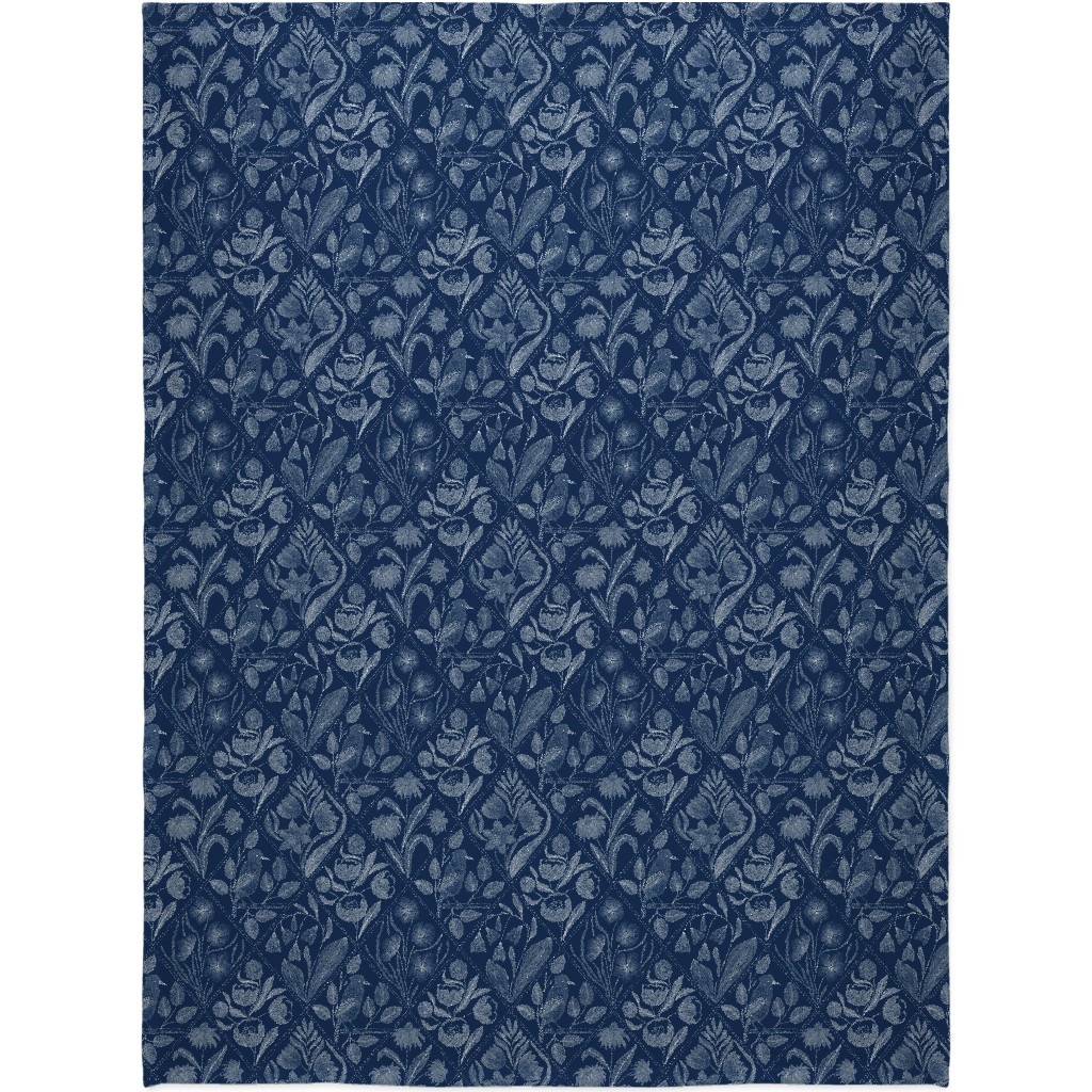 Toile De Joy - Blue Blanket, Fleece, 60x80, Blue, True Blue