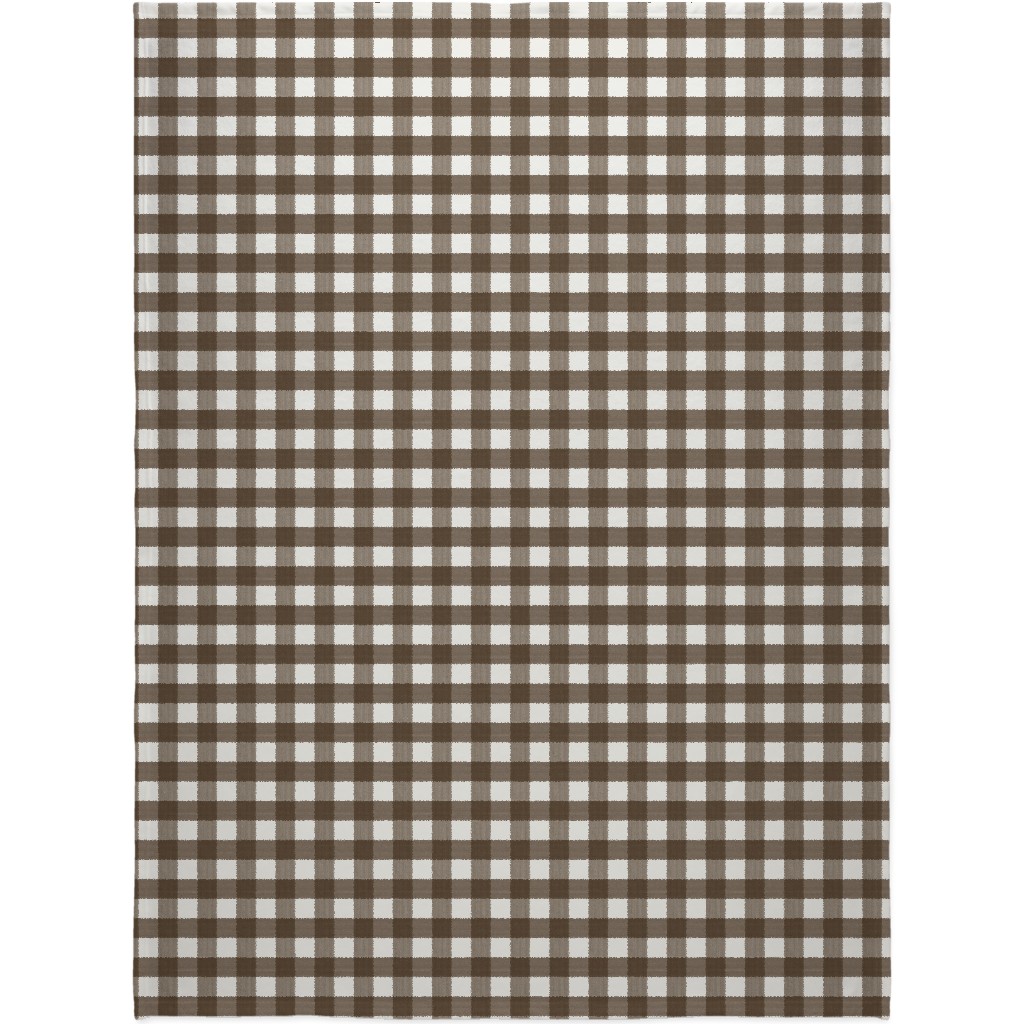 Cross Hatch Plaid Blanket, Fleece, 60x80, Brown, Granite